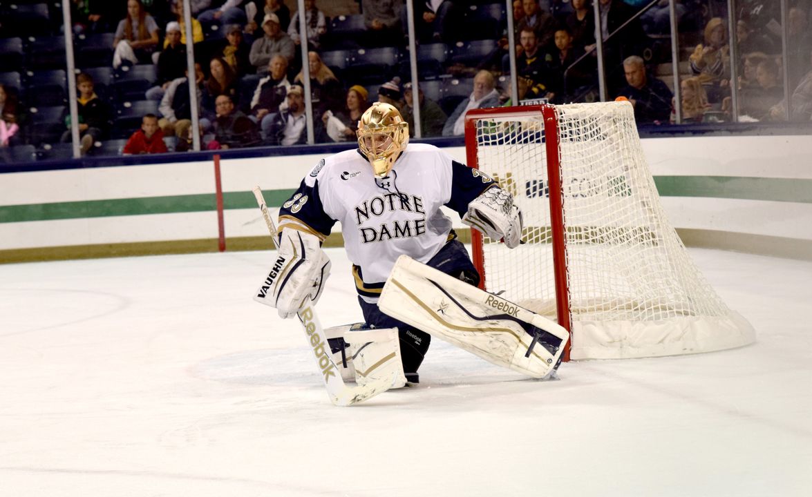 Sophomore Chad Katunar made 22 saves in the 3-2 overtime win at Merrimack.