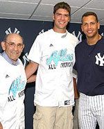 Six-foot-eight pitcher Evan Danieli - shown during a 2006 Aflac All-America ceremony with Yogi Berra and Alex Rodriguez - headlines the Notre Dame baseball team's highly-rated recruiting class.