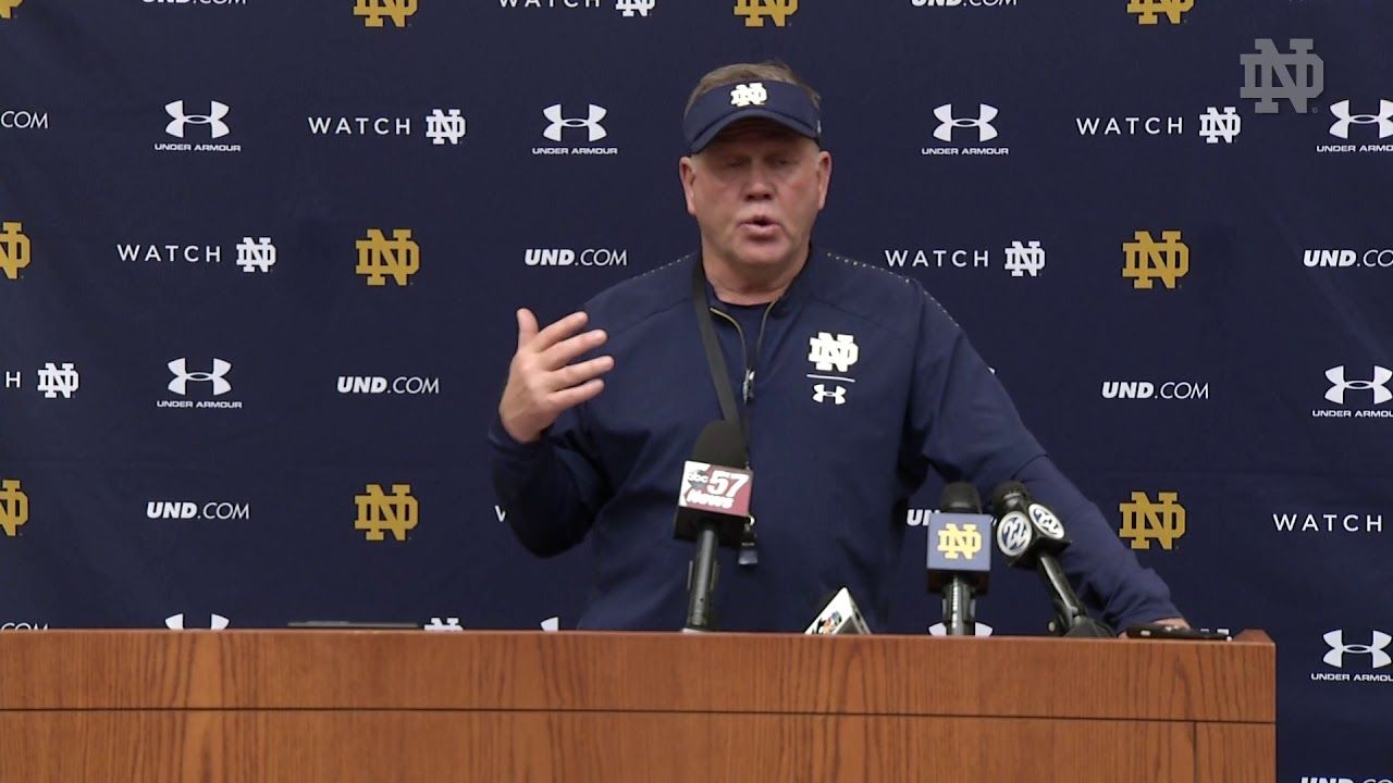 @NDFootball | Brian Kelly Post-Practice Press Conference (2018)