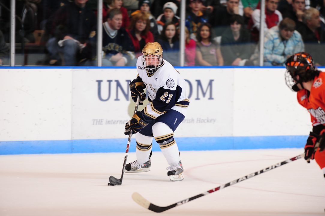 Senior Kevin Deeth and the Notre Dame hockey team open regular-season play on Oct. 9 vs. Alabama-Huntsville.  Single-game tickets are now on sale.