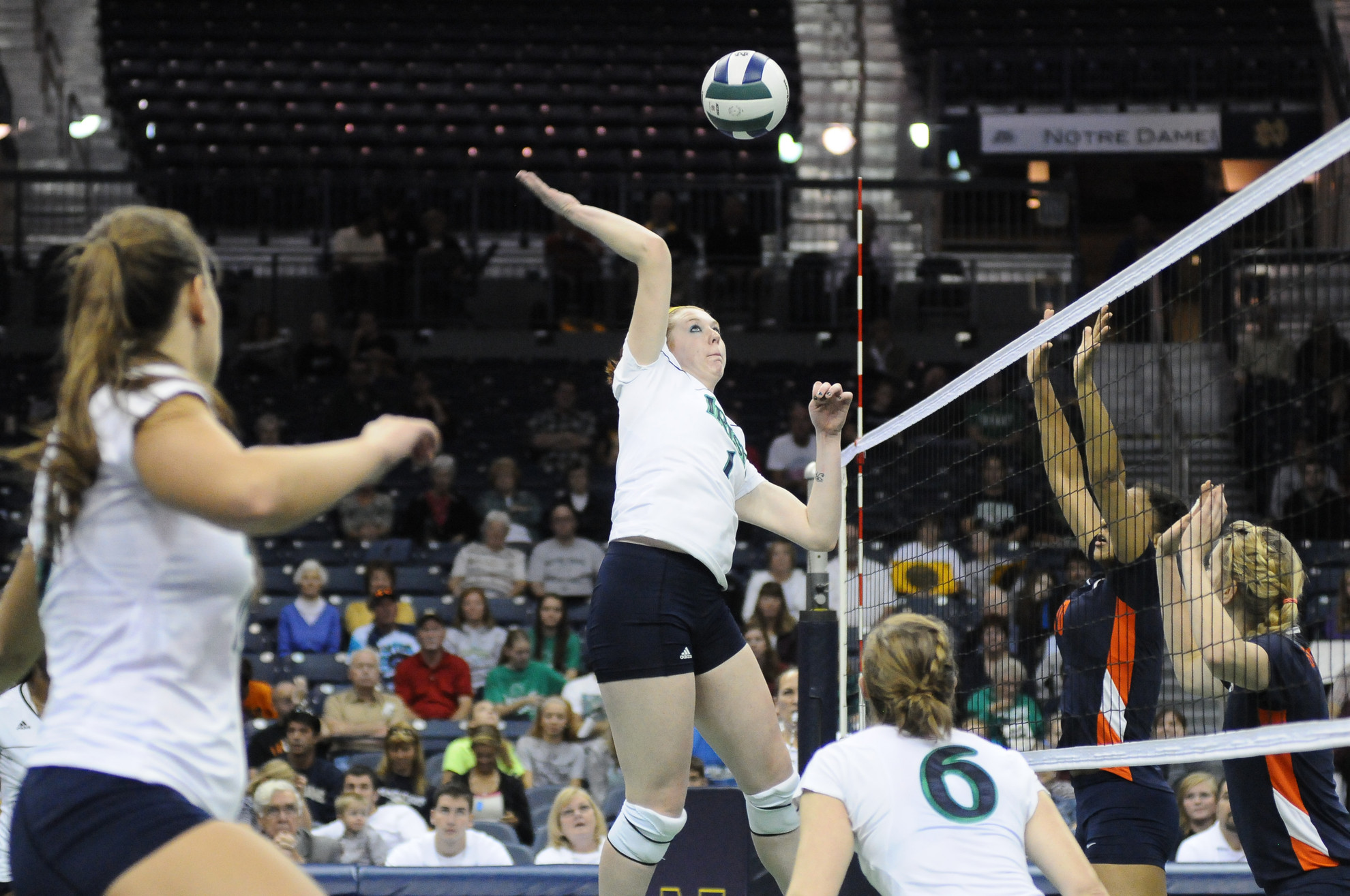 Irish Continue Homestand Against UConn and St. John’s Senior Andie Olsen had nine kills in Friday night's loss to Clemson.