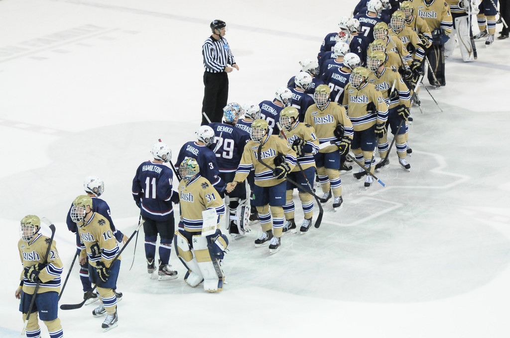 #10 Notre Dame Hockey vs USA U18 on 10-07-2012