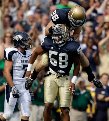 Brian Smith was one of the stand out defensive players from Notre Dame's 35-0 victory over Nevada on Sept. 5, 2009.