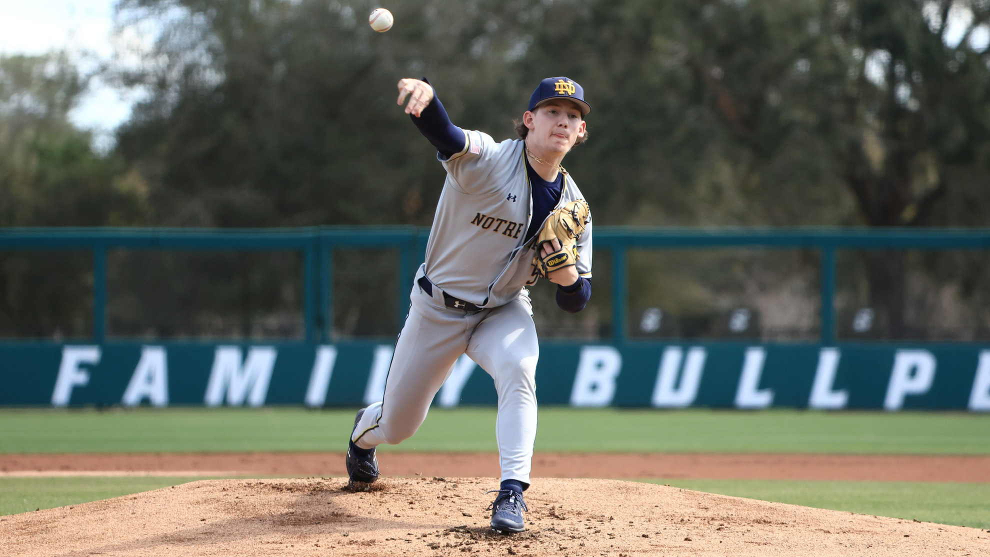 Irish Prevail Against Hatters Rory Fox throws a pitch.