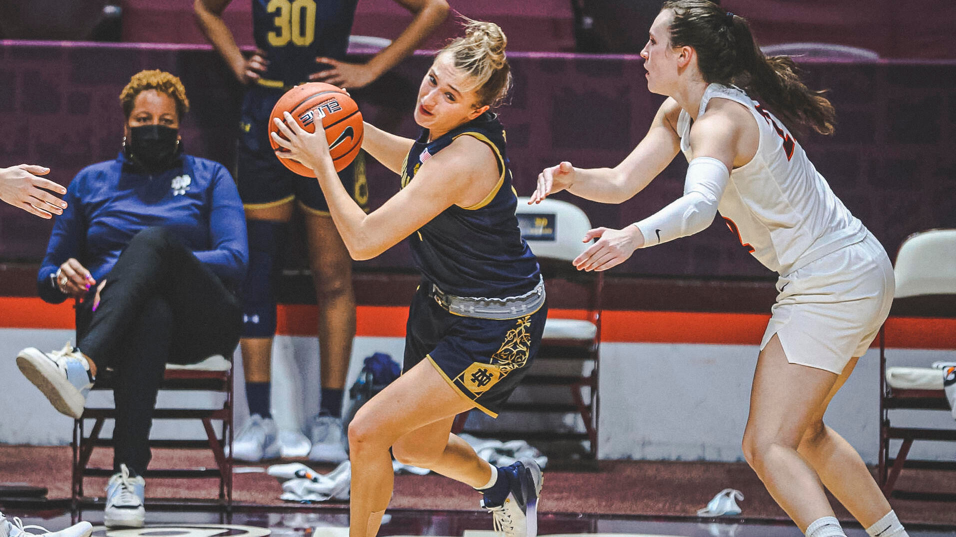 Irish Halt Hokies, 65-60, in Win Notre Dame at Virginia Tech