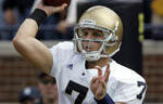 Irish Blanked By Wolverines, 38-0 Freshman Jimmy Clausen was Notre Dame's starting quarterback for the second straight game