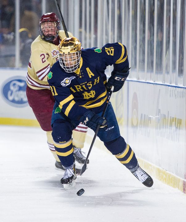 Senior right wing Bryan Rust was one of eight Notre Dame players selected to the 2013-14 Hockey East All-Academic team.