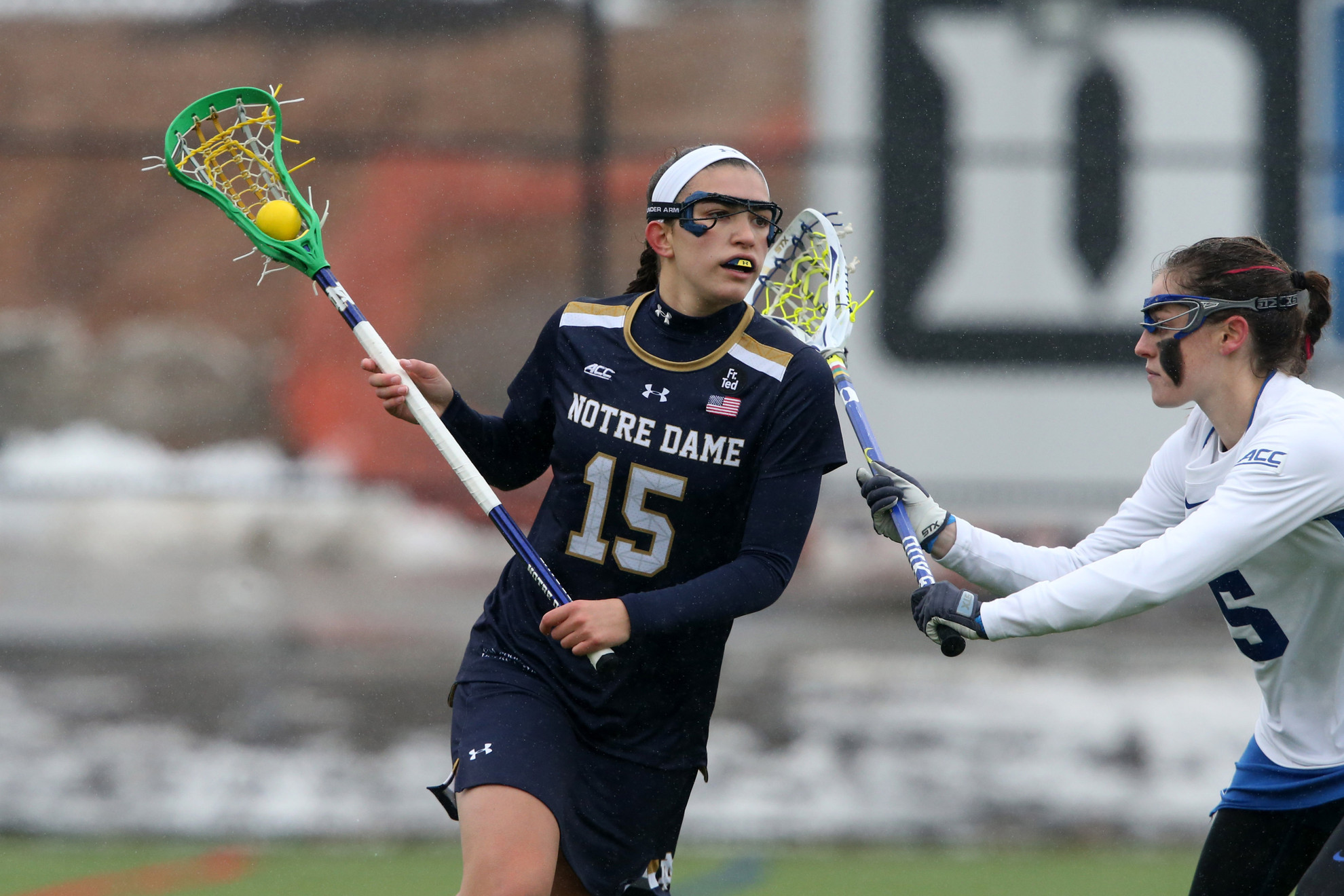Fortunato Scores Eight as Notre Dame Downs Virginia Tech, 15-8 Cortney Fortunato's eight goals today are a record for a Notre Dame home game.