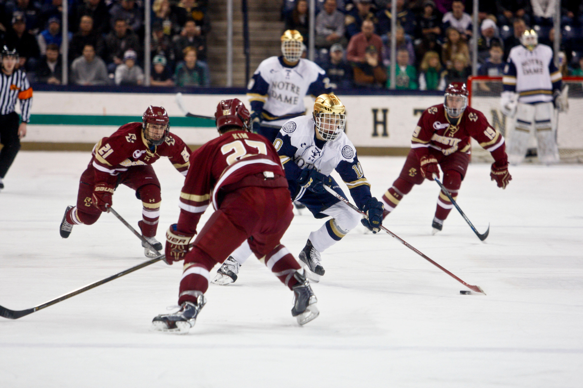 Fifth-Ranked Eagles Halt Ninth-Ranked Irish 4-0 Irish fall to #5 Boston College Friday night in South Bend