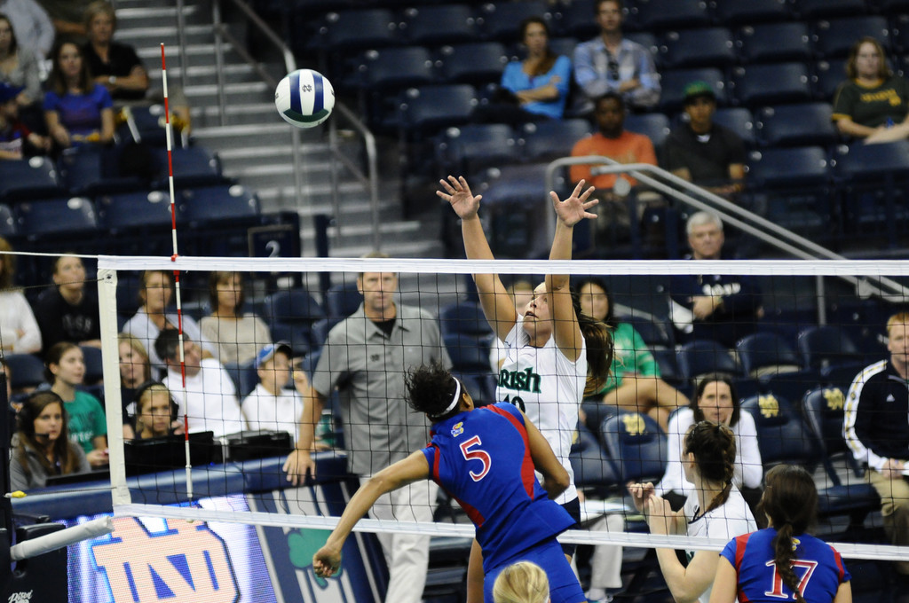 Notre Dame Volleyball vs. Kansas Notre Dame, Ind. (Purcell Pavilion) W, 3-1