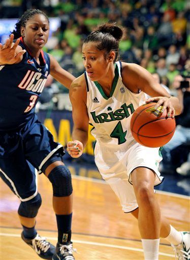 Sophomore guard Skylar Diggins chalked up 16 points, five assists and four rebounds in Saturday's last-second 79-76 loss to #2 Connecticut at a sold-out Purcell Pavilion.