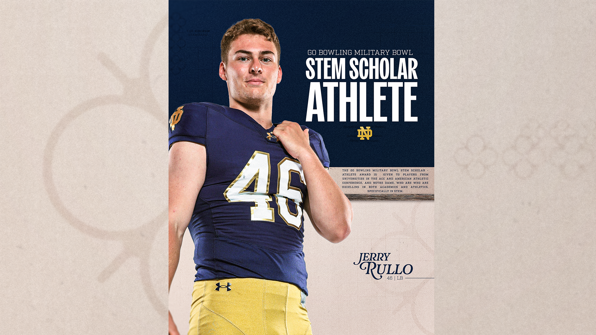 Rullo Selected to Go Bowling Military Bowl STEM Scholar-Athlete Program Rullo Selected to Go Bowling Military Bowl STEM Scholar-Athlete Program