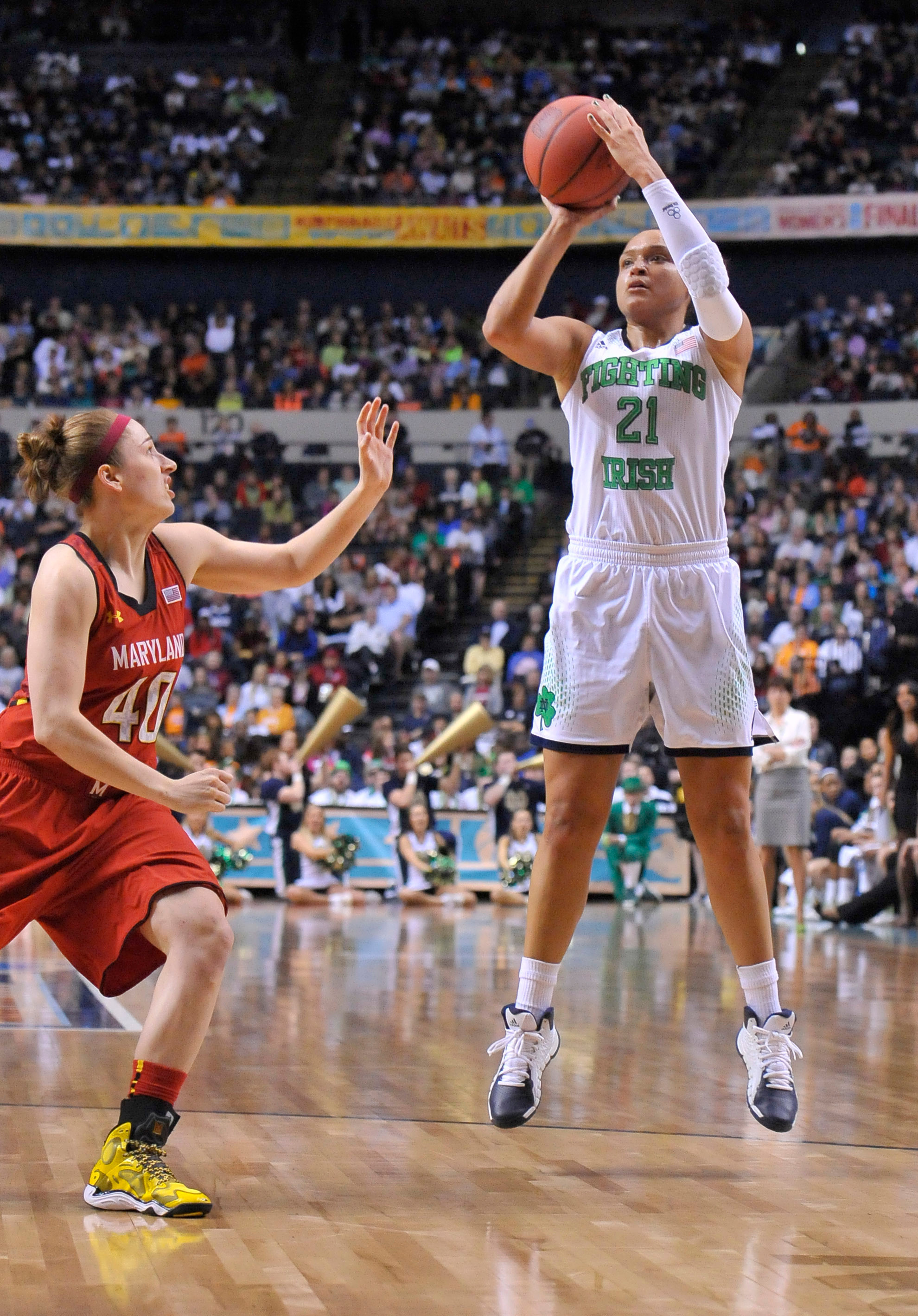 #2 Irish Cruise Past #11/9 Maryland 87-61 In NCAA National Semifinals Kayla McBride scored 28 for the Irish, who will face Connecticut in the NCAA title game (Tuesday, 8:30 p.m. ET on ESPN).