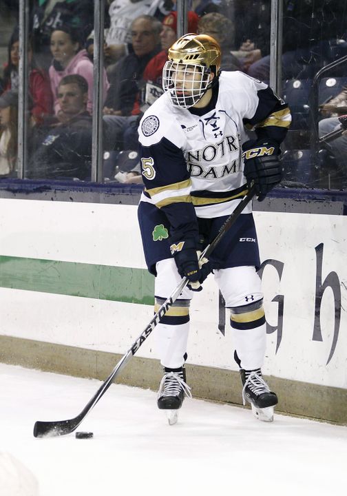 Robbie Russo assisted on all three Notre Dame goals.