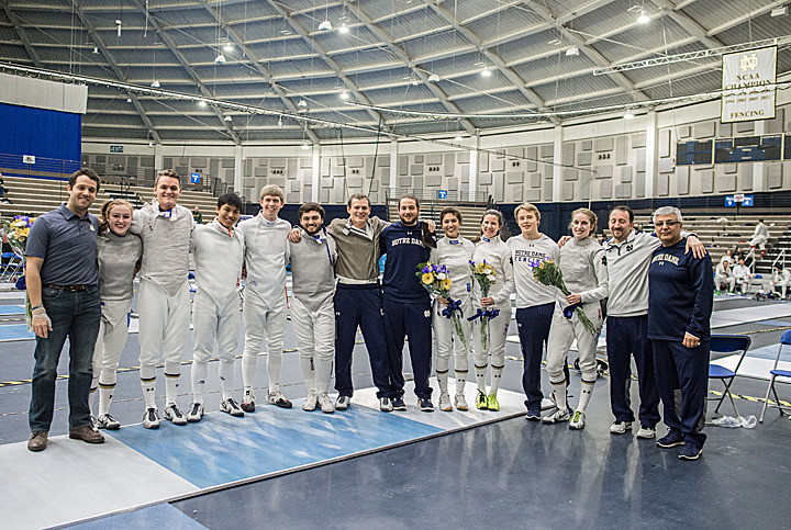 Irish Extra: Fencing Seniors Finish Home Slate in Style 11 seniors - many of the walk-ons - were recognized Saturday, for their contributions to the team throughout their careers.