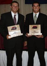 Craig Cooper (left) and Jeff Manship have joined an elite group of pairs from the same team who have combined to receive the BIG EAST player- and pitcher-of-the-year honors in the same season.