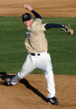 Gold Wins Series Finale (6-3) But Blue Narrowly Claims Intrasquad Series Title Jess Stewart did not allow an earned run in 4.1 innings of work, helping the Gold come up just shy of winning the 2005 fall intrasquad series (all photos by Pete LaFleur).