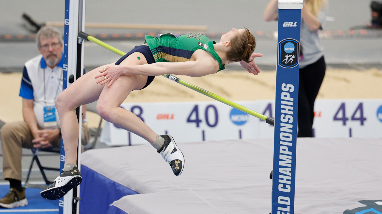 Madison Schmidt competes in the high jump at NCAA indoor championships