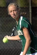 Irish junior Katie Potts was dominant in a 6-0, 6-0 singles win Sunday.
