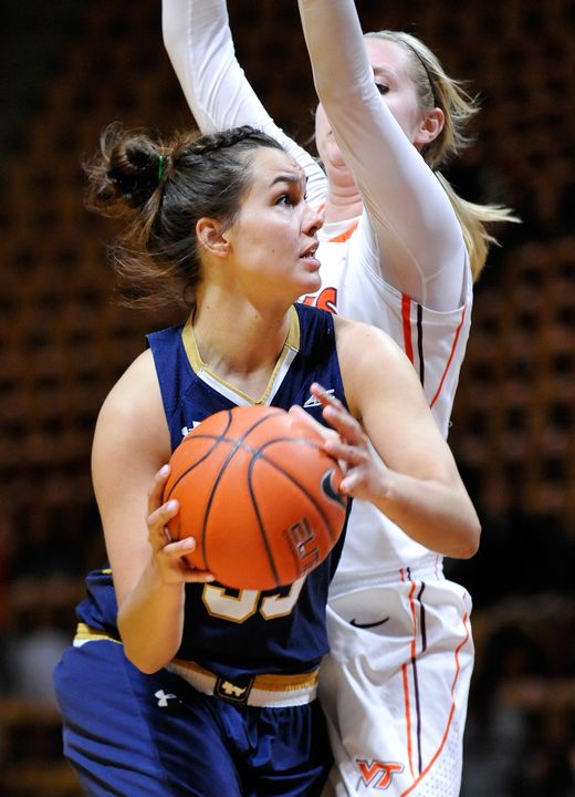 Kathryn Westbeld scored a career-high 17 points in Notre Dame's 74-50 win at Virginia Tech Thursday night.