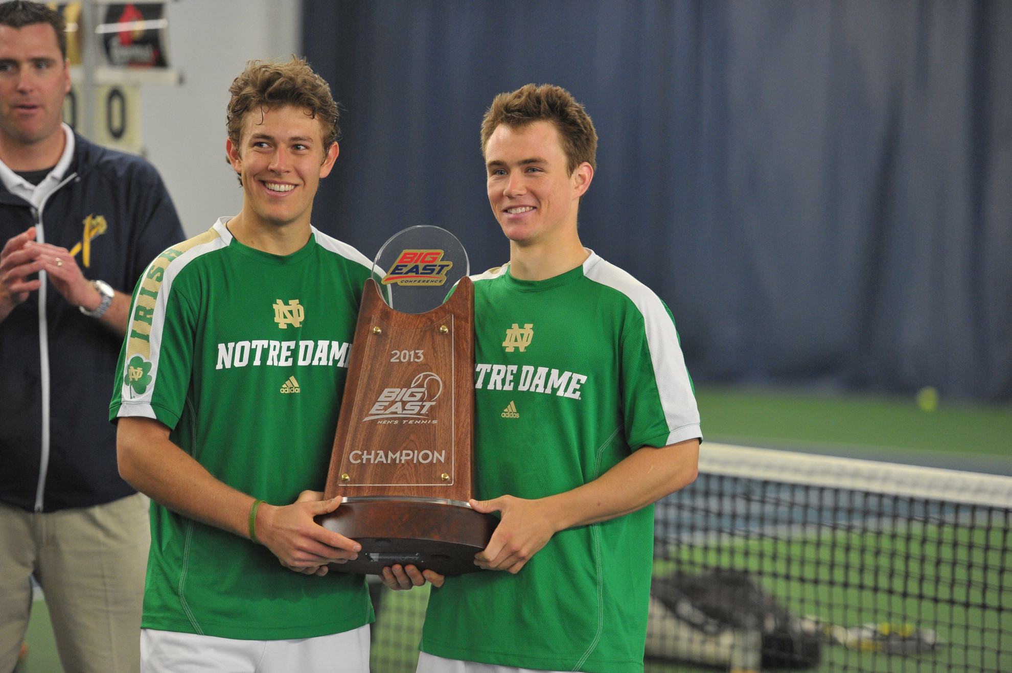 Irish Headed To Ohio State Regional For Fifth Time In Six Seasons 2013 BIG EAST Player of the Year Greg Andrews (right) and all-BIG EAST performer Blas Moros (left).