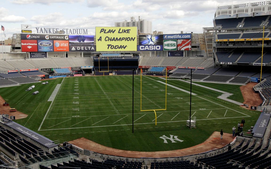 The new Yankee Stadium will host its first football game on Saturday when Notre Dame and Army meet at 7:00 p.m. ET on NBC Sports.