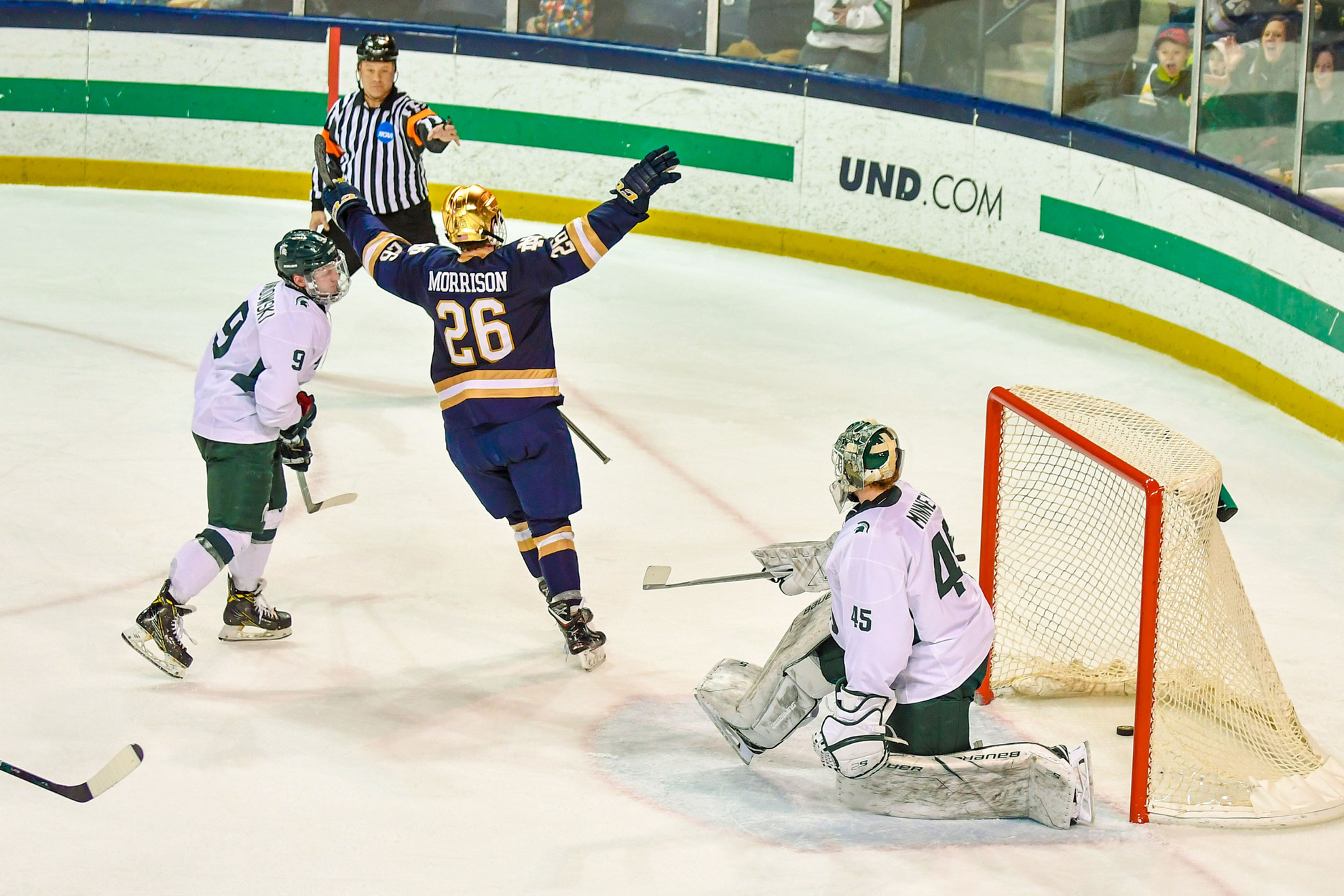 Morrison Scores Twice As No. 3 Irish Down MSU Morrison Scores Twice As No. 3 Irish Down MSU