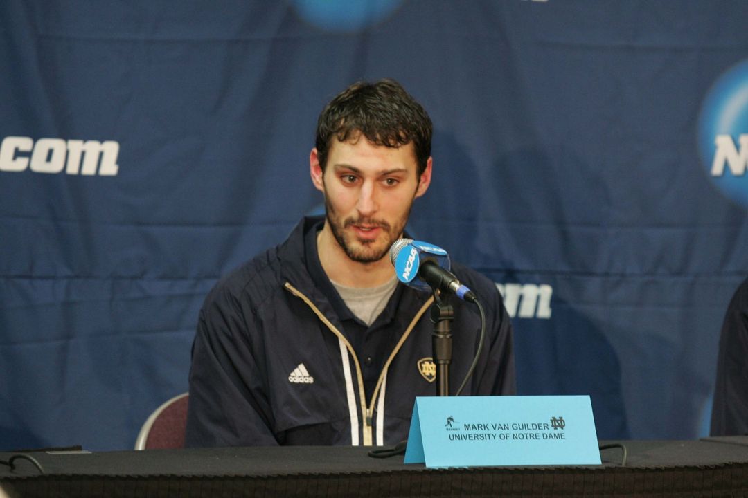 Mark Van Guilder talks to the media in the pre-tournament press conference at the NCAA Hockey West Regional on Thursday afternoon.