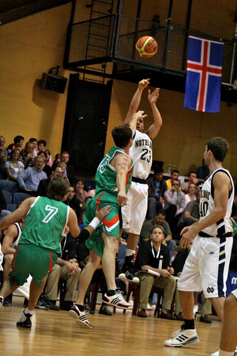 In the first two games of the Emerald Hoops International Series, senior guard Kyle McAlarney has averaged 28.5 points per game and buried 17 three-pointers. <i>(photo by Tish Brey)</i>