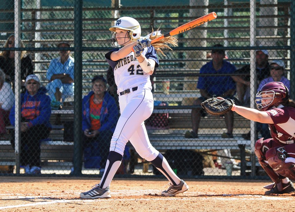 Senior captain Chloe Saganowich plated the game-winning run Thursday against FIU with an RBI double in the 13th inning