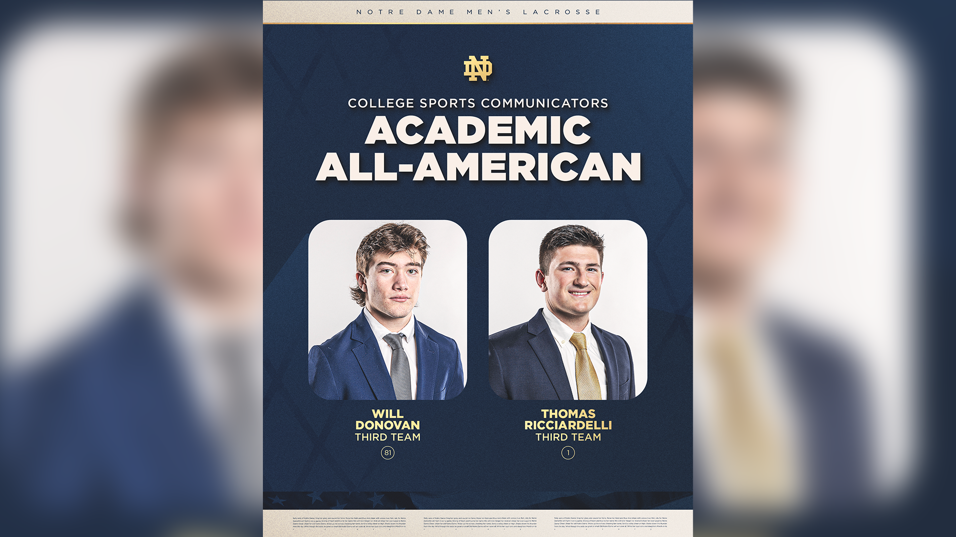 Donovan And Ricciardelli Selected As Academic All-Americans Donovan And Ricciardelli Selected As Academic All-Americans