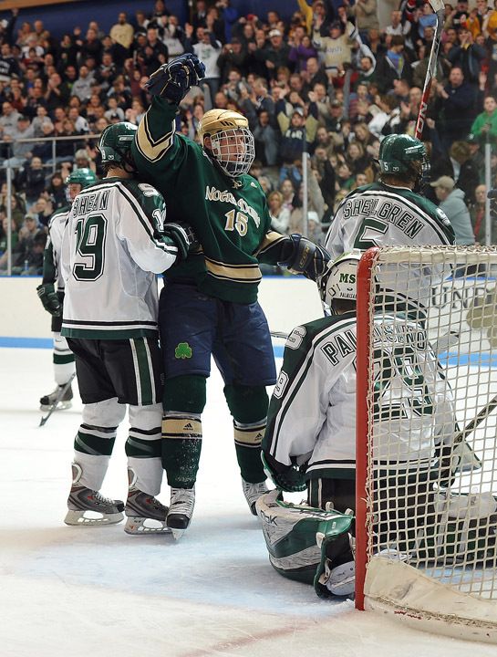 Christiaan Minella scored his second goal of the season in the 8-2 playoff loss to Ohio State.