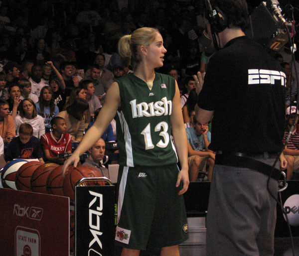 Quinn Second, Duffy Fourth At College Three-Point Championships With her semifinal appearance, Notre Dame senior guard Megan Duffy tied the best finish ever by an Irish women's basketball player at the College Three-Point Championships, which took place Thursday night at historic Hinkle Fieldhouse in Indianapolis. <i>(photo by Chris Masters)</i>