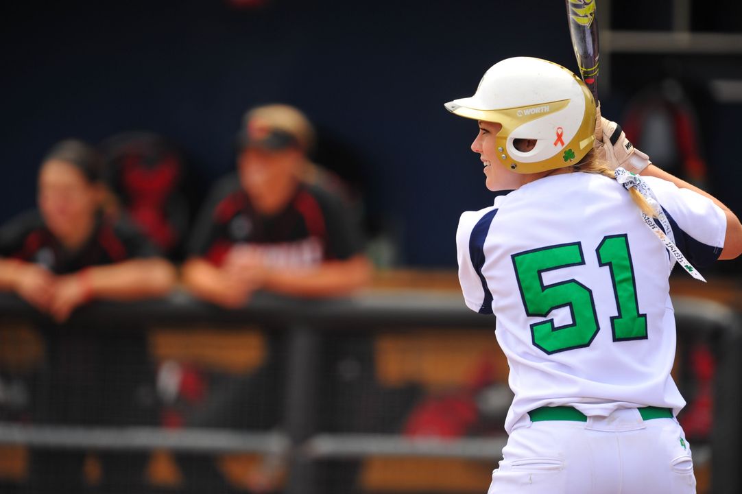 Junior catcher Cassidy Whidden hit a three-run home run in her first at-bat of the season, and first since returning from injury, in Notre Dame's 9-1 win over Tennessee Tech