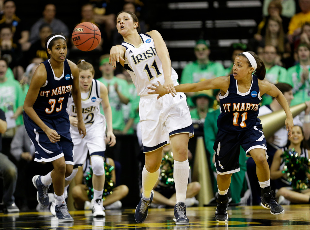 #2 Irish Roll Past UT Martin, 97-64 In NCAA Opener (AP)