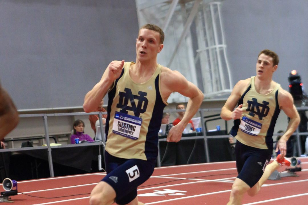Giesting earned All-America honors during the NCAA Championships on March 14-15, placing fifth in the 400 meters and helping the Notre Dame 4x400 relay team to an eighth-place finish.