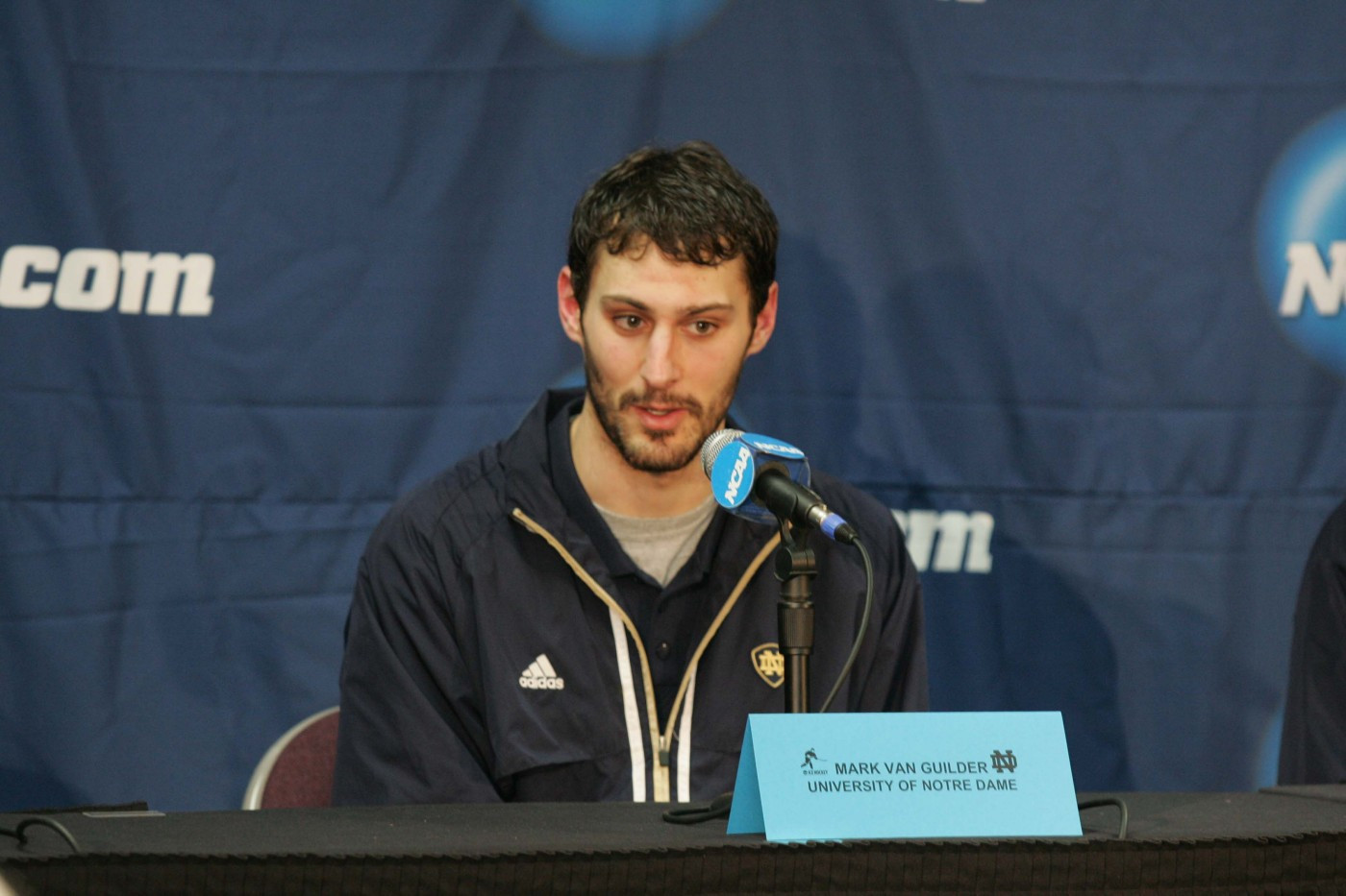 Jeff Jackson, Mark Van Guilder And Jordan Pearce Meet The Media At The NCAA West Regionals. Mark Van Guilder talks to the media in the pre-tournament press conference at the NCAA Hockey West Regional on Thursday afternoon.