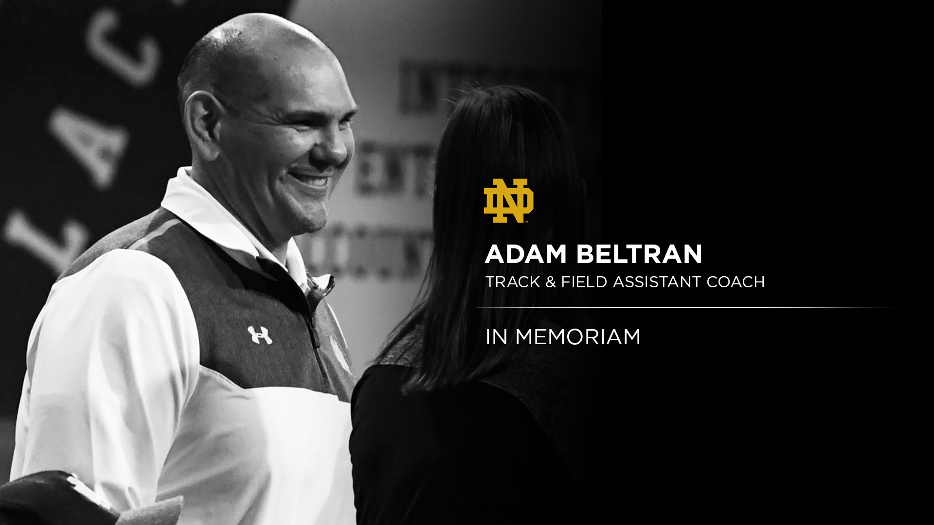 Notre Dame Mourns the Loss of Track and Field Assistant Coach Adam Beltran Notre Dame Mourns the Loss of Track and Field Assistant Coach Adam Beltran