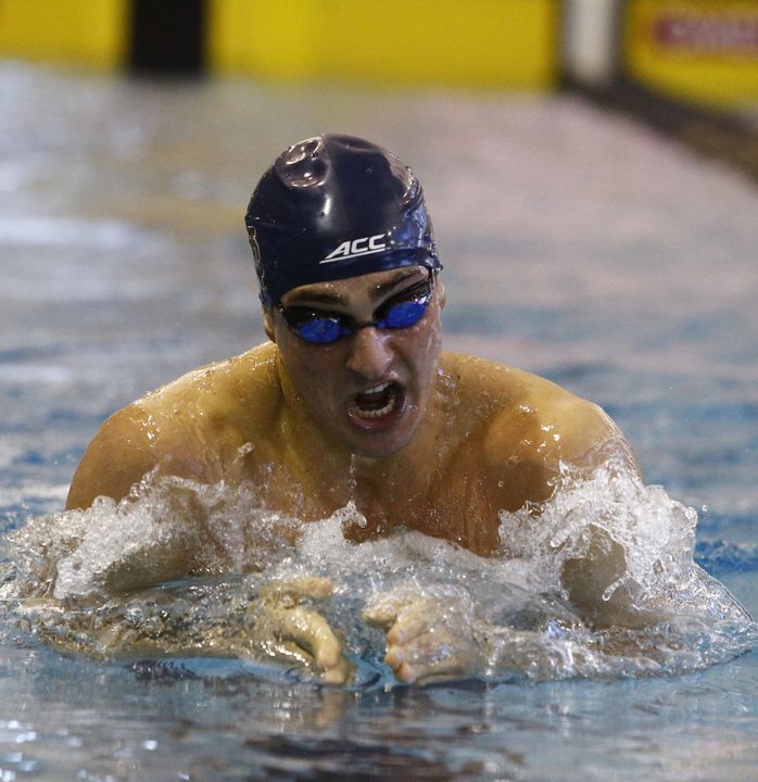Matt DeBlasio was one of four swimmers that earned points for the Irish Friday in the 400 IM.