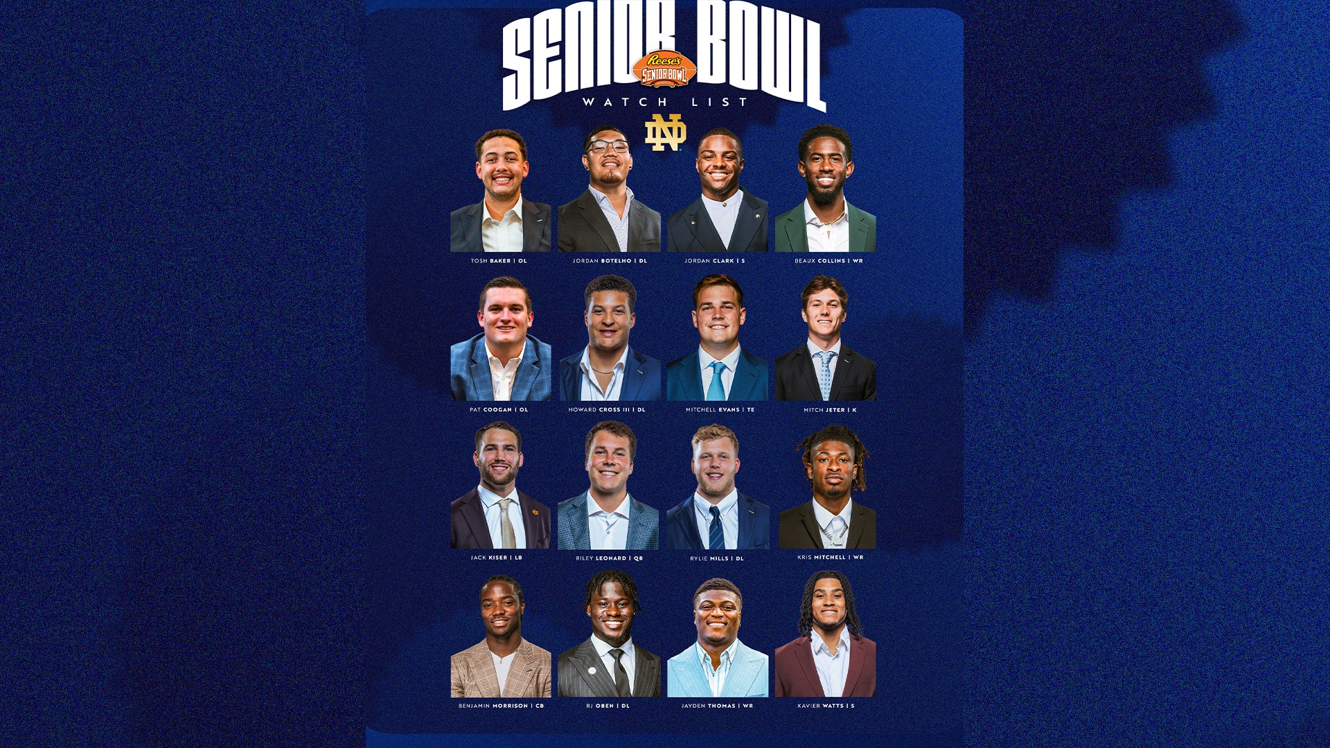 Sixteen Irish Selected to Senior Bowl Watch List Sixteen Irish Selected to Senior Bowl Watch List