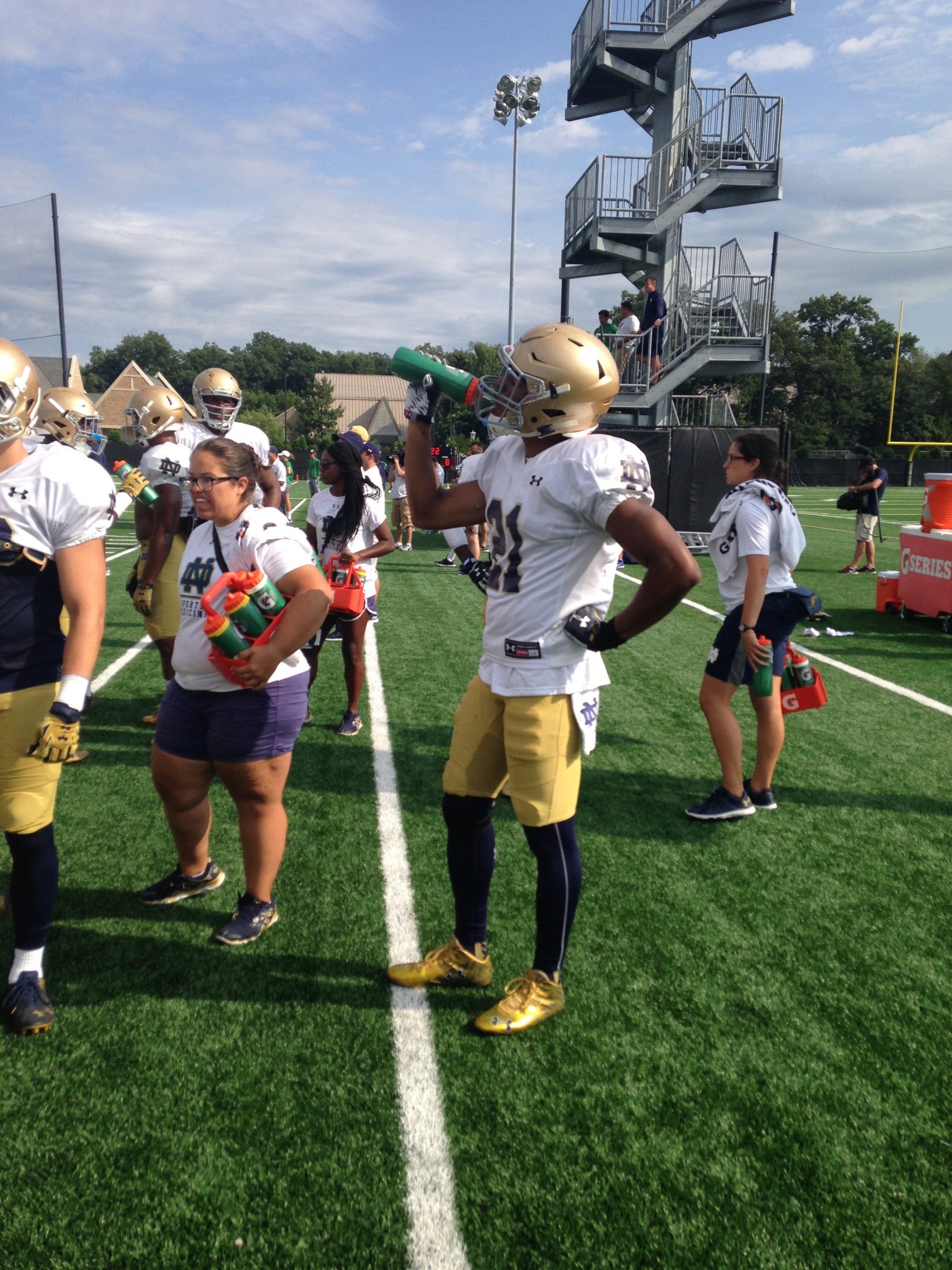 Preseason Practice Update – August 19 The importance of proper hydration is drilled into Nick Watkins and his teammates daily before, during and after practice.