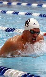 Senior co-captain Jamie Lutkus reclaimed the 400-IM crown on Friday night.  He first won the title as a sophomore in 2004.