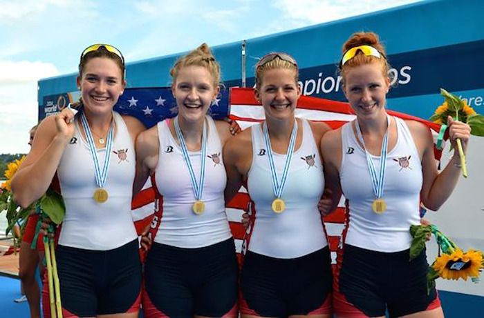 Erin Boxberger and Molly Bruggeman each won two gold medals last week racing for the United States at the 2014 World Rowing Under 23 Championships in Varese, Italy