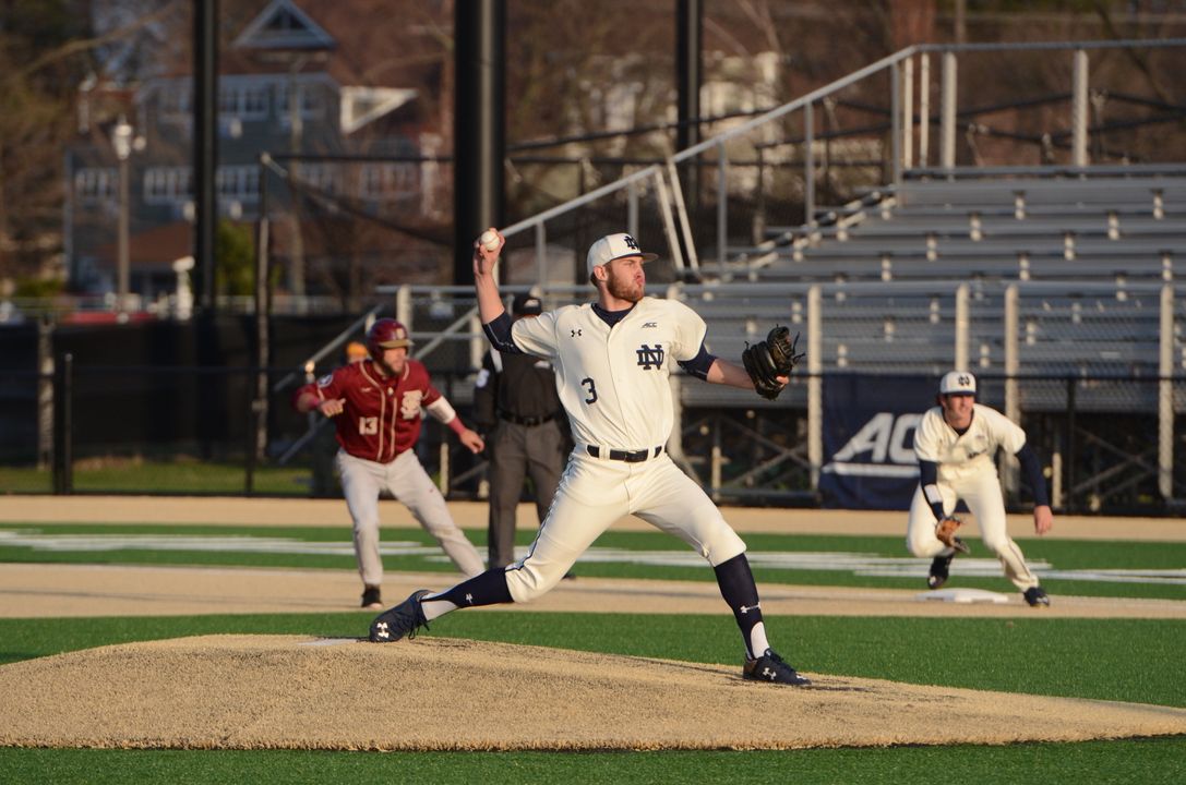Sophomore Ryan Smoyer will take the mound for Notre Dame against Michigan State Tuesday night at Frank Eck Stadium.
