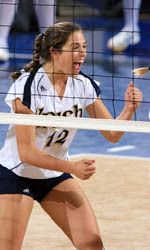Jamel Nicholas and the Notre Dame volleyball team will play a pair of BIG EAST matches this weekend