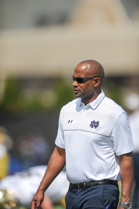A three-year starter at cornerback for the Irish, Todd Lyght is in his first season coaching the Notre Dame defensive backs.