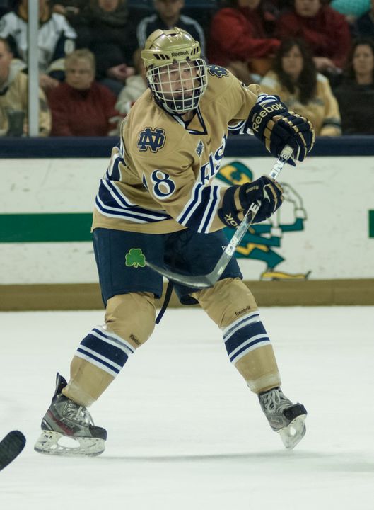 T.J. Tynan notched the game winner on the power play in Notre Dame's 3-2 win over Michigan State.