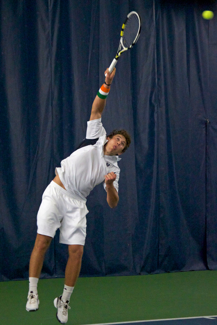 No. 43 Notre Dame Wins 5-2 Thriller Over SMU Junior Blas Moros won in straight sets at six singles.