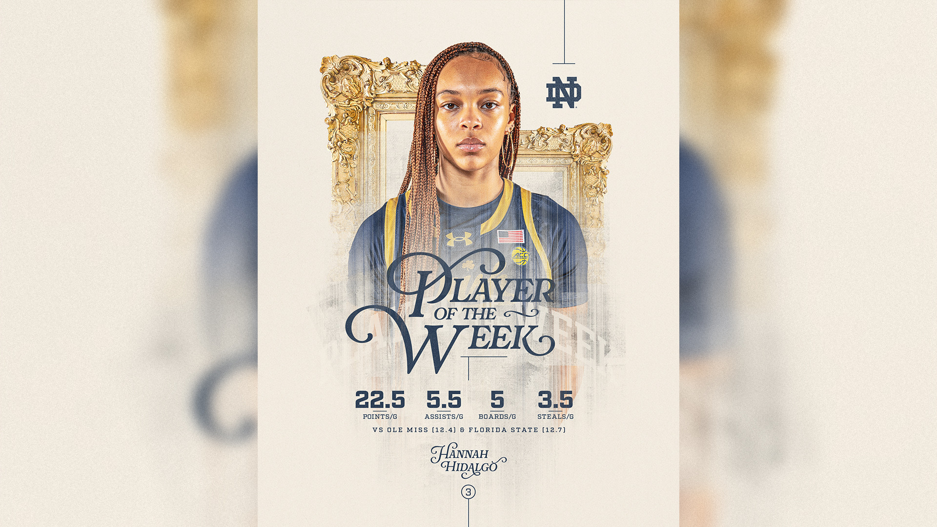 Hidalgo Named Player Of The Week For Third Time This Season Hidalgo Named Player Of The Week For Third Time This Season