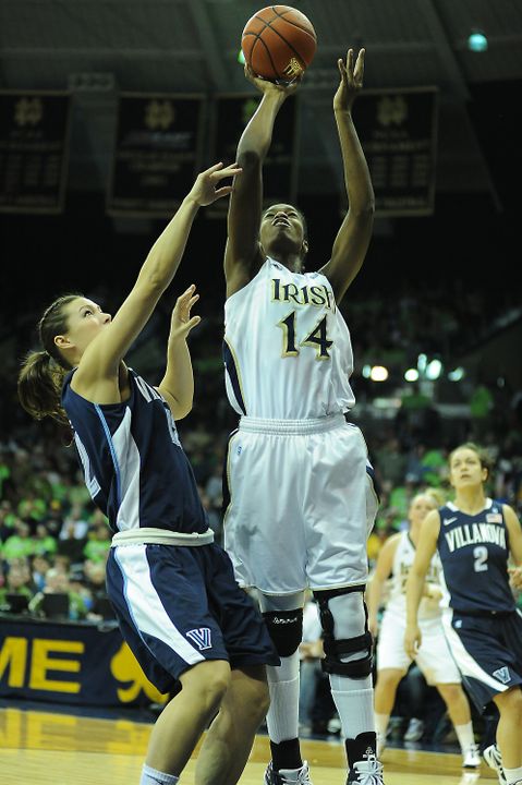 Fifth-year senior forward Devereaux Peters had 19 points, nine rebounds and a career high-tying six blocked shots in Notre Dame's 63-53 victory over Louisville at the 2011 BIG EAST Championship in Hartford, Conn.